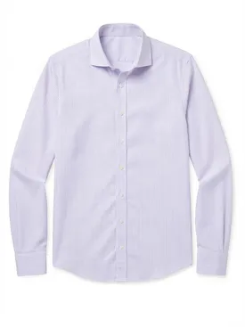 Camisa de popelina de rayas moradas