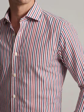 Camisa de popelina de rayas azules