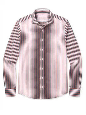 Camisa de popelina de rayas azules