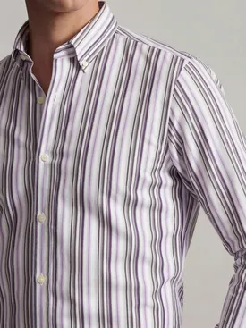 Camisa de popelina de rayas moradas
