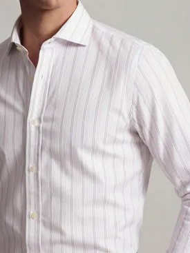 Camisa de popelina de rayas moradas