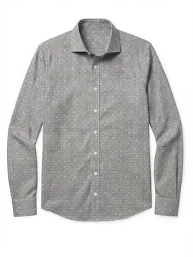 Camisa de franela gris ligera con estampado