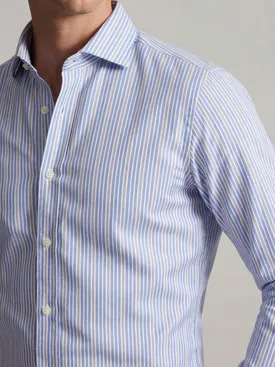 Camisa de sarga de rayas azules