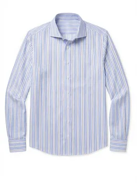 Camisa de sarga de rayas azules
