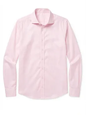 Camisa de sarga rosa lisa