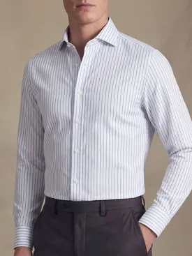 Camisa de sarga de rayas azules y blancas