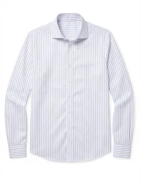 Camisa de sarga de rayas azules y blancas
