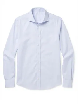 Camisa de sarga de rayas azul cielo