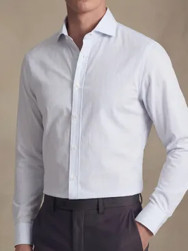Camisa de popelina de rayas finas azul cielo