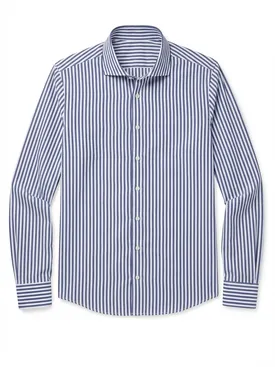 Camisa de popelina de rayas azules