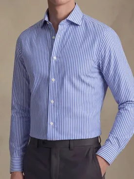 Camisa de popelina de rayas azules