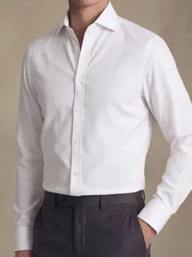 Camisa de popelina a rayas rosa pálido de fácil planchado