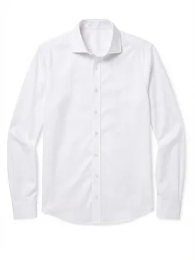 Camisa de popelina a rayas rosa pálido de fácil planchado