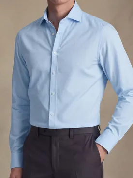 Camisa de popelina azul cielo lisa