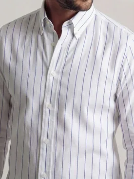 Camisa de lino de rayas azules