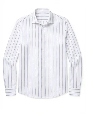 Camisa de lino de rayas azules