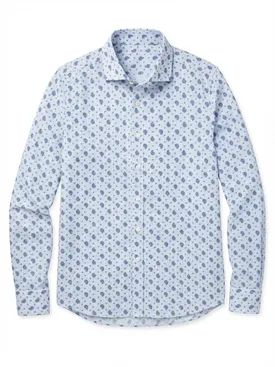 Camisa de popelina estampada azul