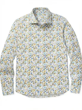 Camisa de popelina estampada amarilla