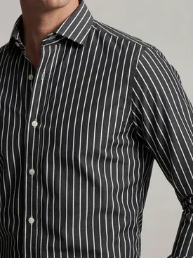 Camisa de popelina de rayas gris antracita