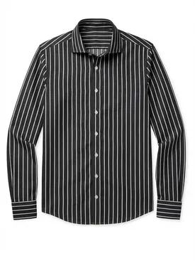 Camisa de popelina de rayas gris antracita
