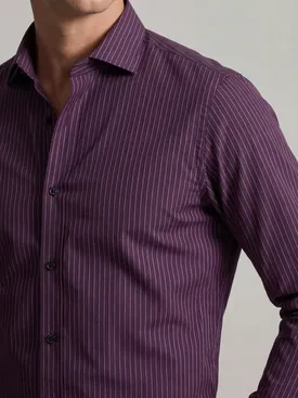 Camisa de popelina de rayas moradas