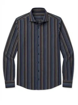Camisa de popelina de rayas negras