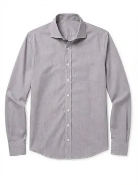 Camisa marrón lisa de planchado fácil de punta a punta