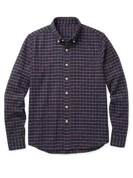 Camisa de franela gruesa a cuadros azul marino