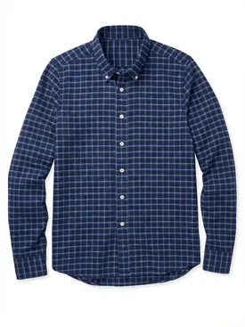 Camisa de franela gruesa a cuadros azul marino y azul cielo