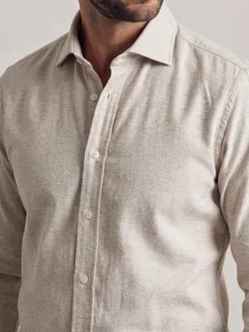 Camisa lisa de franela beige