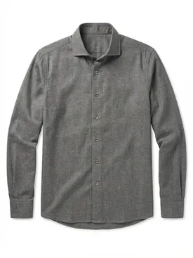 Camisa de franela lisa marrón