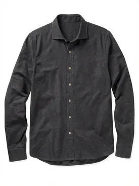 Camisa de franela lisa marrón