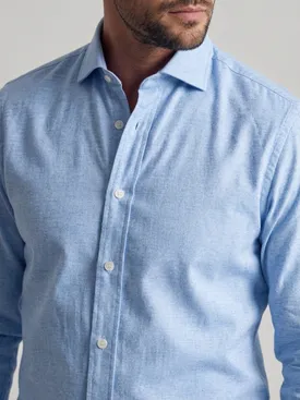 Camisa lisa de franela azul cielo