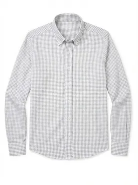 Camisa de franela con pequeños cuadros grises