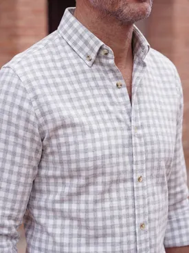 Camisa  Franela de cuadros gris