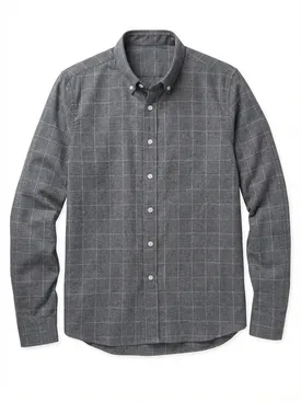 Camisa de franela con grandes cuadros grises