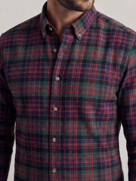 Camisa de franela gruesa de tartán rojo, verde y azul