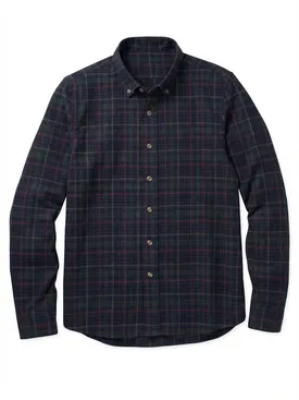 Camisa de franela gruesa de tartán verde y azul