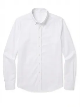 Camisa Oxford sport blanco liso
