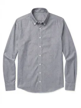 Camicia Oxford sport grigio tinta unita