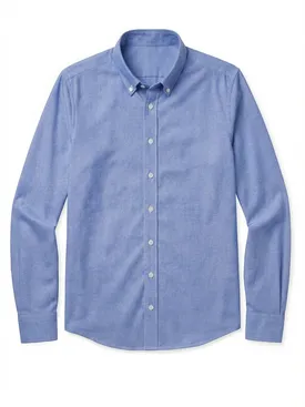 Camisa Oxford sport azul liso