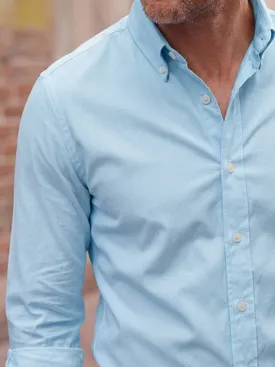 Camisa Oxford liso azul
