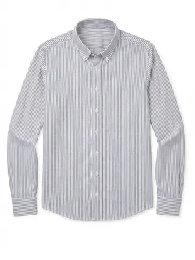 Camisa Oxford de rayas gris