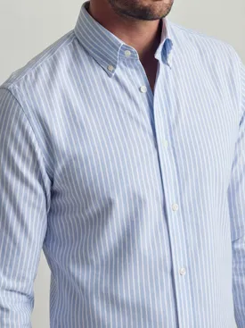Camisa Oxford de rayas azul cielo