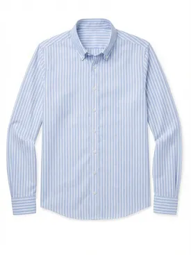 Camisa Oxford de rayas azul cielo