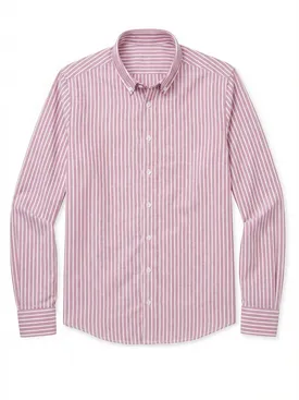 Camisa Oxford de rayas rojo
