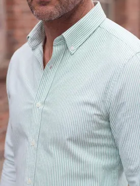 Camisa Oxford de rayas verde