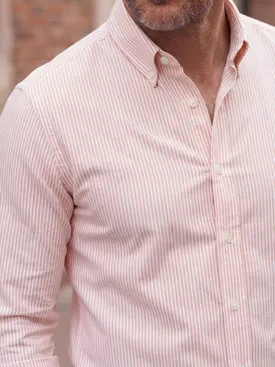 Camisa Oxford de rayas naranja