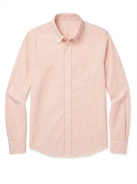 Camisa Oxford de rayas naranja