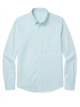 Camisa Oxford de rayas azul turquesa